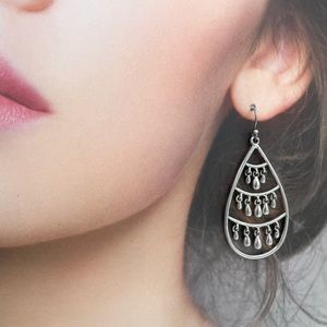 Lucky Brand Silver Teardrop Dangle Earrings